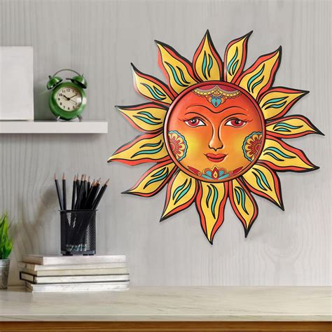 Metal Sun Wall Decor Outdoor Sun Face Iron Outdoor Wall Decor With Hook 3d Sun Face Wall Art ...