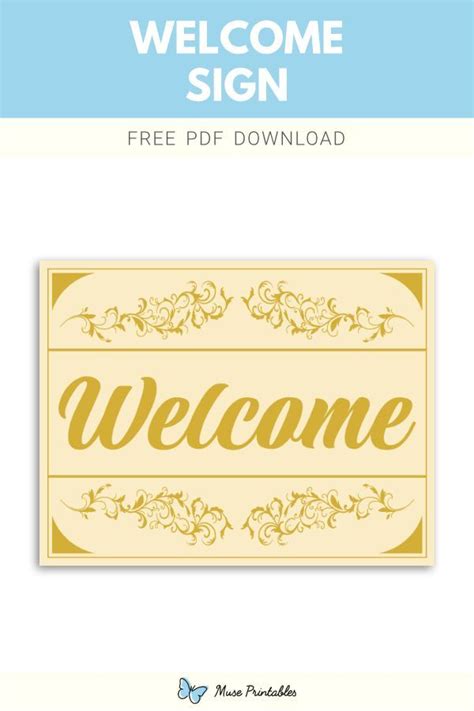 Printable "Welcome" Sign Template | Welcome sign, Printable signs, Sign ...