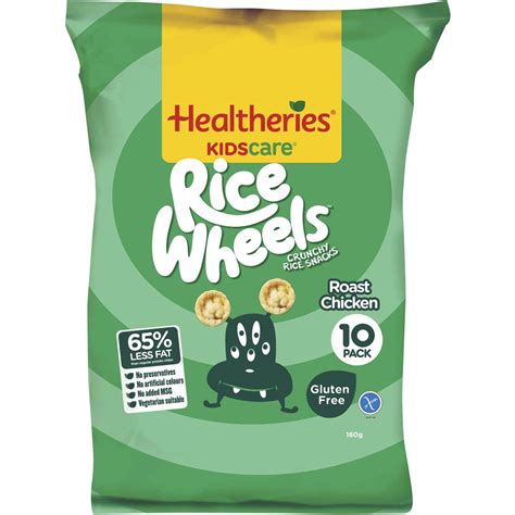 Healtheries Kidscare Rice Snacks Wheels Chicken 10 Pack | Woolworths