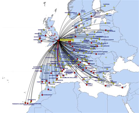 Ryanair Route Map Europe