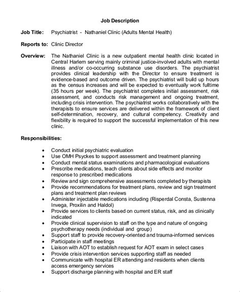 FREE 8+ Sample Psychiatrist Job Description Templates in PDF