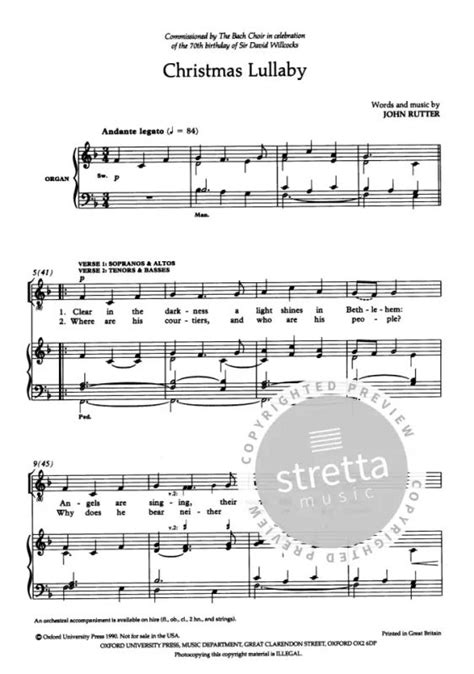 Christmas Lullaby from John Rutter | buy now in the Stretta sheet music ...