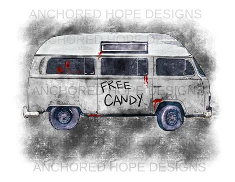 Halloween Free Candy Spooky Scary Van PNG Sublimation Design Download Digital Design Sublimation ...