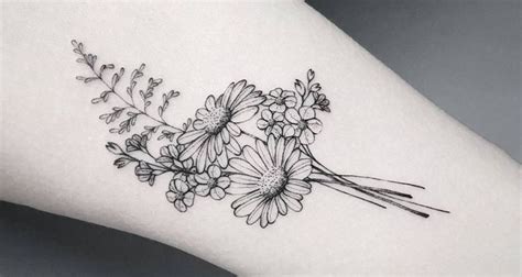 Aster Flower Tattoo | Aster flower tattoos, Black and white flower ...