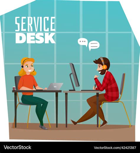 Service desk design concept Royalty Free Vector Image