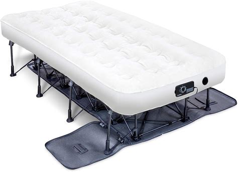 Ivation EZ-Bed (Twin) Air Mattress With Frame & Rolling Case, Self Inflatable, Blow Up Bed Auto ...