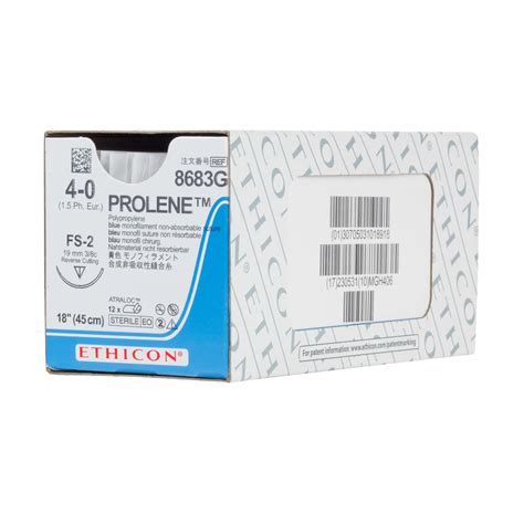 Buy Ethicon PROLENE Polypropylene Suture, 8683G, Synthetic Non-absorbable, FS-2 (19 mm), 3/8 ...