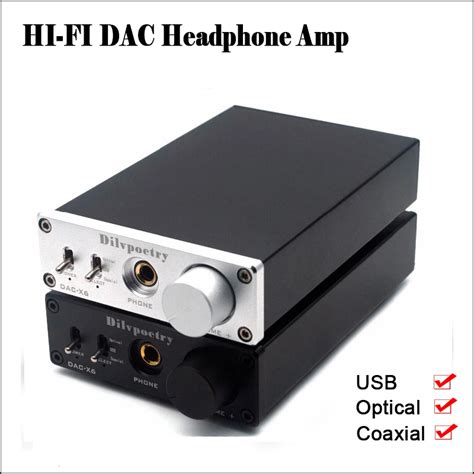 Dilvpoetry DAC X6 Hifi USB DAC Headphone Amplifier Home Portable Headphones Amplifier DAC Audio ...