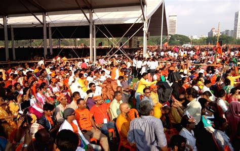 BJP supporters at PM Modi's public rally