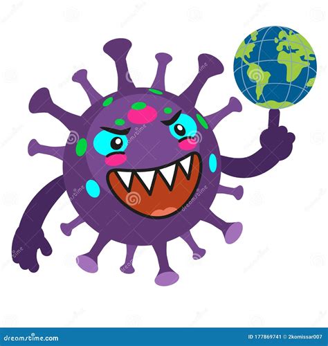 Cartoon Coronavirus Character. Coronavirus Holding the Planet Earth ...