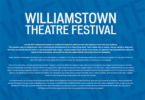 Williamstown Theatre Festival on Behance