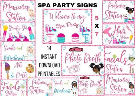 Spa Party Activity Signs Printable File – Hanging with the Kiddos