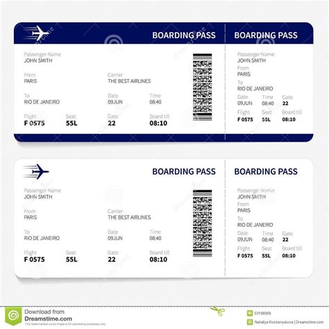 Blank Plane Ticket Template