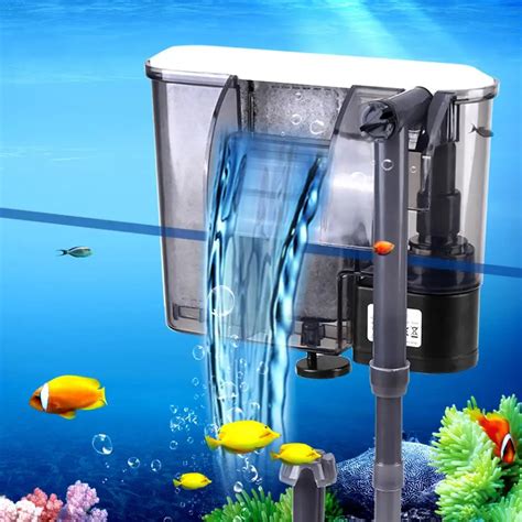 New Aquarium Air Pump Surface Skimmer Filter Fish Tank Filter External Hanging Fish Tank Power ...