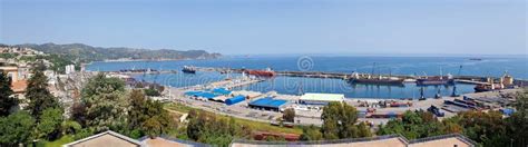 Beautiful Mediterranean Sea and Panorama of the Old Port of Skikda on a Clear Sunny Day. Algeria ...