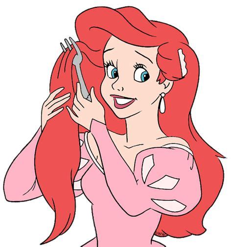 Ariel combing her hair with Dinglehopper (Fork) | Disney movie characters, Mermaid disney, The ...