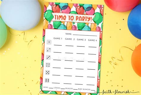 Printable Party Bunco Score Card Sheet Printable Birthday and - Etsy