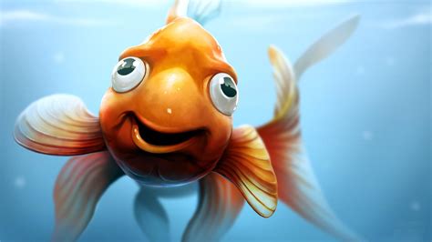 3D Goldie Fish Funny Gold Animated Wallpaper. | Goldfish wallpaper ...