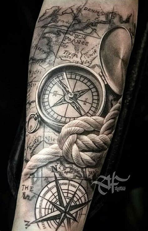 Compass and nautical rope tattoo | Compass tattoo, Tattoo sleeve designs, Nautical tattoo