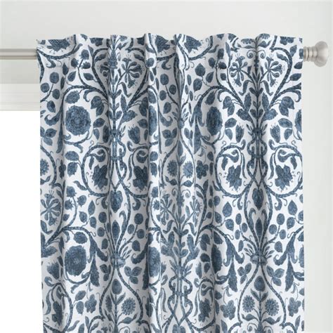 Delft Blue Curtain Panel Provence Toile Blue and White by - Etsy