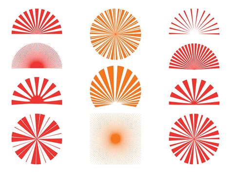 Sunburst Patterns Set Vector Art & Graphics | freevector.com