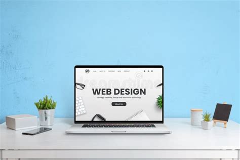 Modern Website of Web Design Company Presented on a Laptop Computer ...