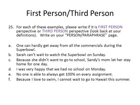 Writing In Second Person Examples - slideshare