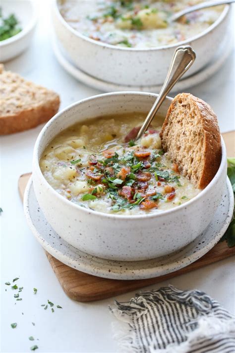 Creamy Potato Leek Soup with Bacon - The Real Food Dietitians