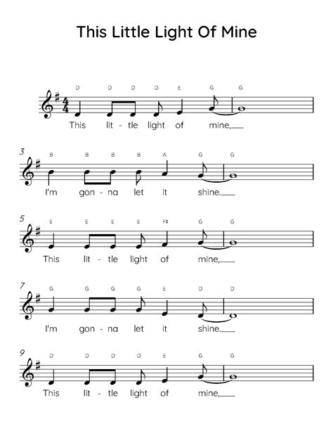 The Little Light of Mine - Easy Piano Sheet Music