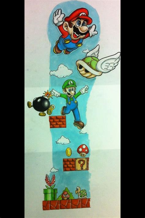 Super Mario Tattoo Sleeve Design