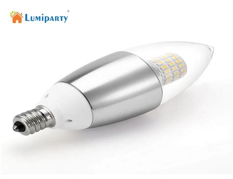 Lumiparty E12 7W 110V600 Lumens Candelabra LED Triac Dimmable Crystal Light Bulb Warm White ...