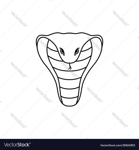 Cobra head in line art style Royalty Free Vector Image