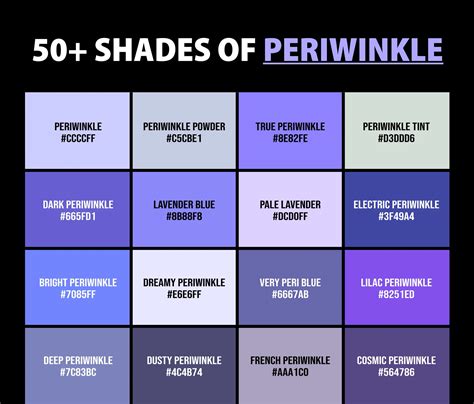 50+ Shades of Periwinkle Color (Names, HEX, RGB, & CMYK Codes) – CreativeBooster