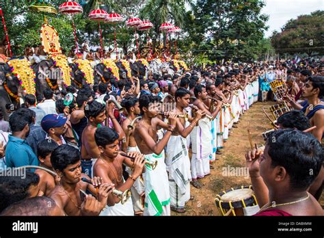 Thrissur Pooram, Temple Festival, Thrissur, Kerala, India Stock Photo ...