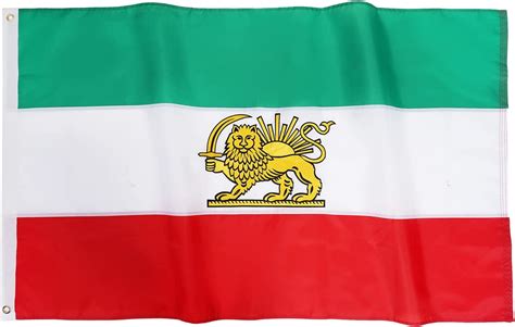 TOPFLAGS 4'x6' Old Iran Flag Historic Persian Flags 4x6 Embroidered Iranian Lion Sun Flag Sewn ...