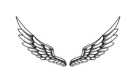 Vector angel wings tattoo design 24634077 Vector Art at Vecteezy