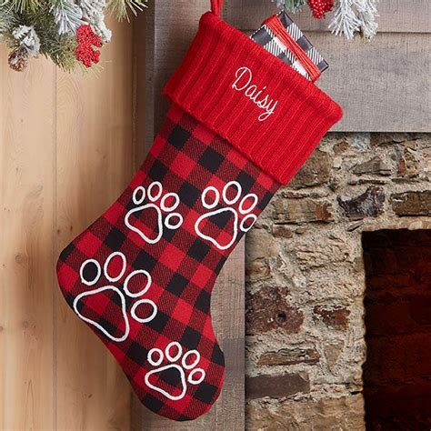 Red Dog Bone Christmas Stocking for Dogs Christmas Stockings nordicid.com