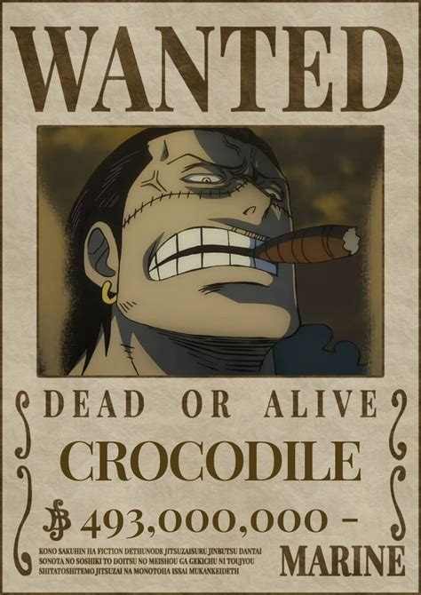 Crocodile bounty poster in 2022 | Gambar anime, Gambar