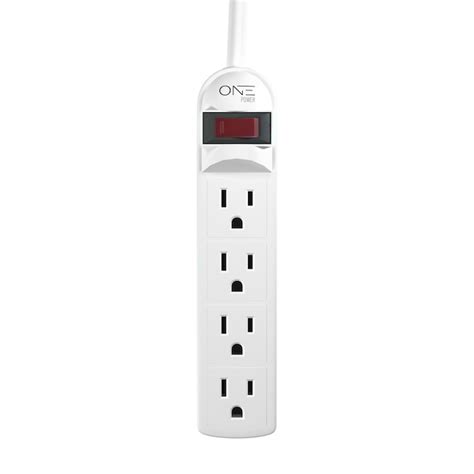 One Power 2-ft 4-Outlet Indoor White Power Strip in the Power Strips department at Lowes.com