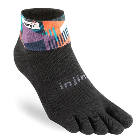 Injinji Trail Midweight Mini-Crew Toe Socks Fences | Feetus