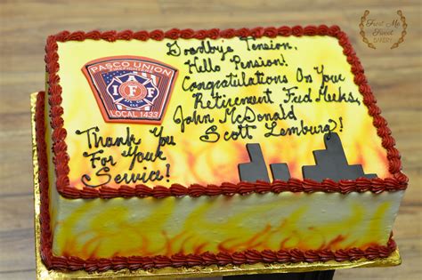 Firefighter Retirement Cakes - Retired Firefighter Treasures Memories ...