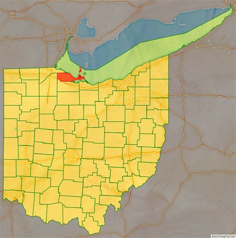 Map of Ottawa County, Ohio