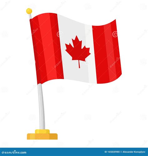 Bandera Canadiense Con Un Icono De Hoja De Arce Ilustración del Vector - Ilustración de bandera ...