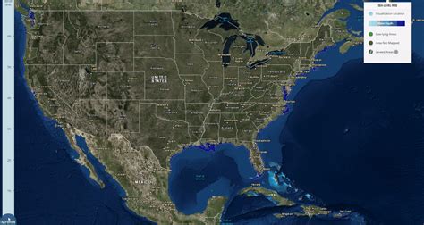 Climate Change Sea Level Rise Map - Vector U S Map