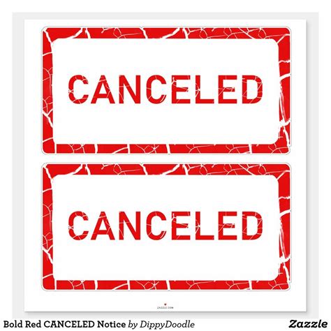 Bold Red CANCELED Notice Sticker | Zazzle | Custom stickers, Stickers, Red