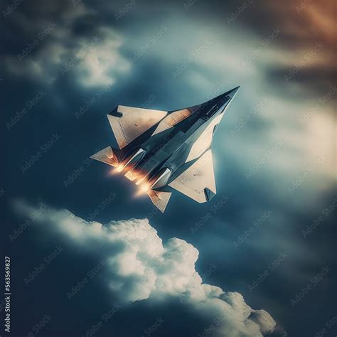 Advanced stealth fighter aircraft. Stock Illustration | Adobe Stock