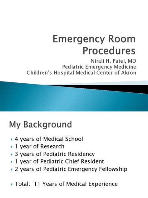 Emergency Room Procedures | Medical Specialties | Clinical Medicine