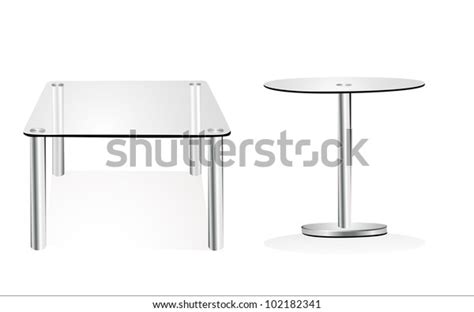 Modern Glass Table Isolated On White Stock Vector (Royalty Free) 102182341