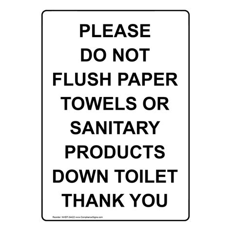 Please Do Not Flush Paper Towels Down Toilet Printable - Printable ...