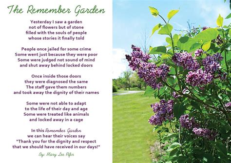 Remember Garden Poem Dedication | My Hometown | gvpennysaver.com